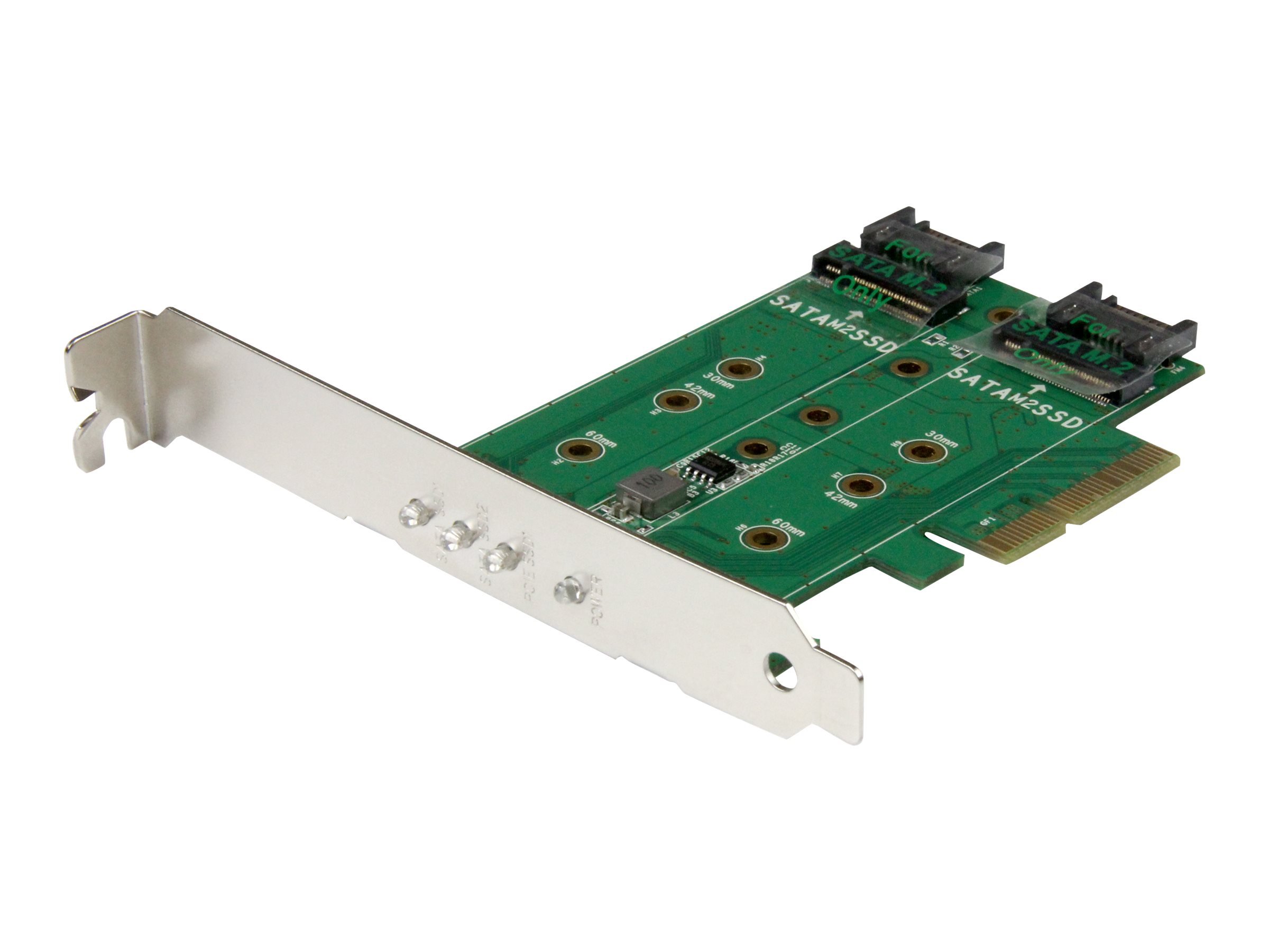 StarTech.com M.2 SSD-Adapterkarte PEXM2SAT32N1, 3x M.2 (1x PCIe NVMe + 2x SATA III), PCIe 3.0