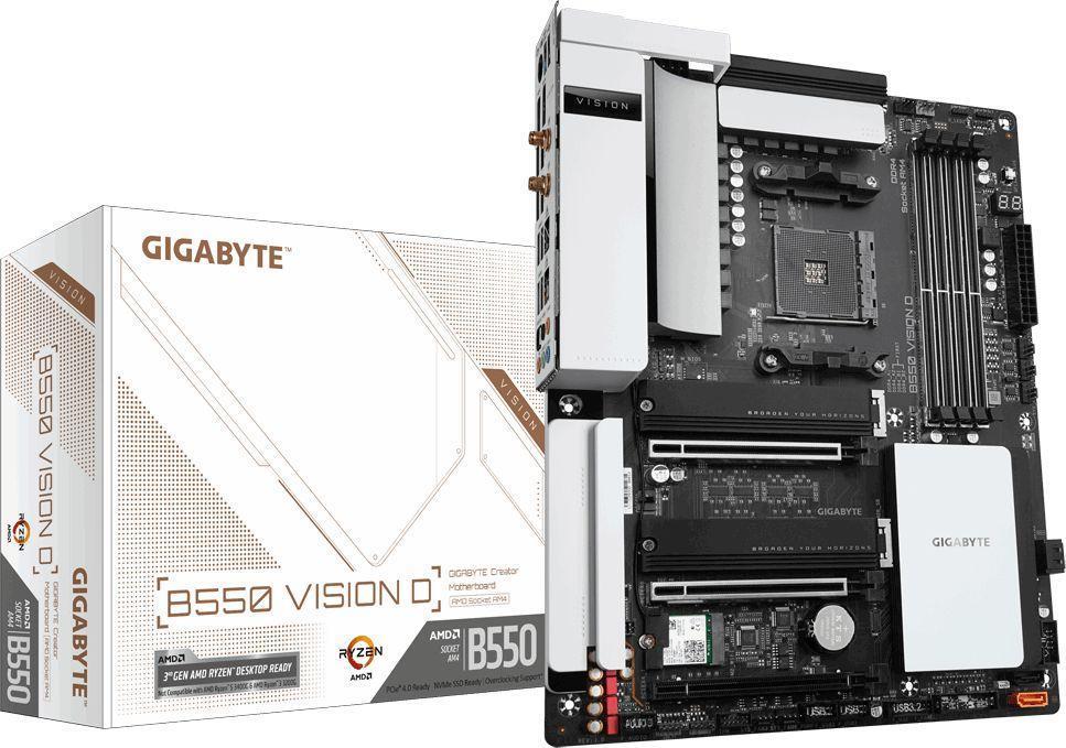 Gigabyte B550 VISION D-P (rev. 1.0) - AMD - Socket AM4 - AMD Ryzen 3 3rd Gen - 3rd Generation AMD Ryzen 5 - 3rd Generation AMD Ryzen 7 - 3rd Generation AMD... - Socket AM4 - DDR4-SDRAM - 128 GB (B550 VISION D-P)