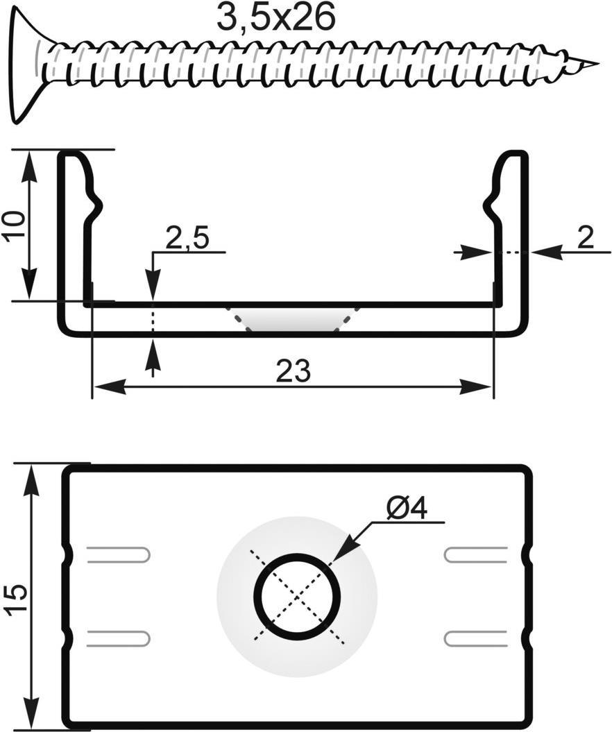 EUROLITE Halterung für U-Profil 20mm Kunststoff (51210869)