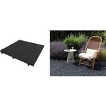 EDA Bodenplatte in Holzoptik, (B)500 mm, Kunststoff, schwarz UV- und chlorbeständig, rutschfest, - 1 Stück (010939 NO)