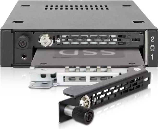 ICY DOCK ToughArmor EX MB492SKL-B Wechselrahmen 2x 2,5" SATA/SAS für 1x 3,5" Schwarz