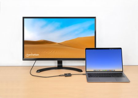 Manhattan 130622 Dockingstation HDMI 4K@30Hz USB-A USB-C PD 100W Schwarz
