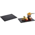 APS Naturschieferplatte (B)330 x (T)240 mm, anthrazit Materialstärke 6-9 mm, möbelschonende Füßchen an der - 1 Stück (947)