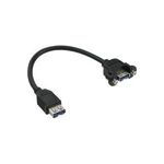 InLine® USB 3.0 Adapterkabel, Buchse A auf Einbaubuchse A, 0,2m (33445F)