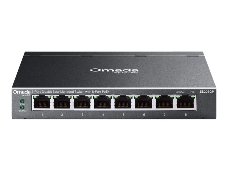 TP-LINK Omada ES208GP Managed Switch 8 x 10/100/1000 PoE+ Schwarz