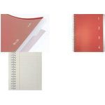 kangaro Spiralbuch 4in1, DIN A5, 100 Blatt, liniert, rot Einband aus PP, 80 g/qm Papier, inkl. 4 versetzbare Register - 1 Stück (K-58382)