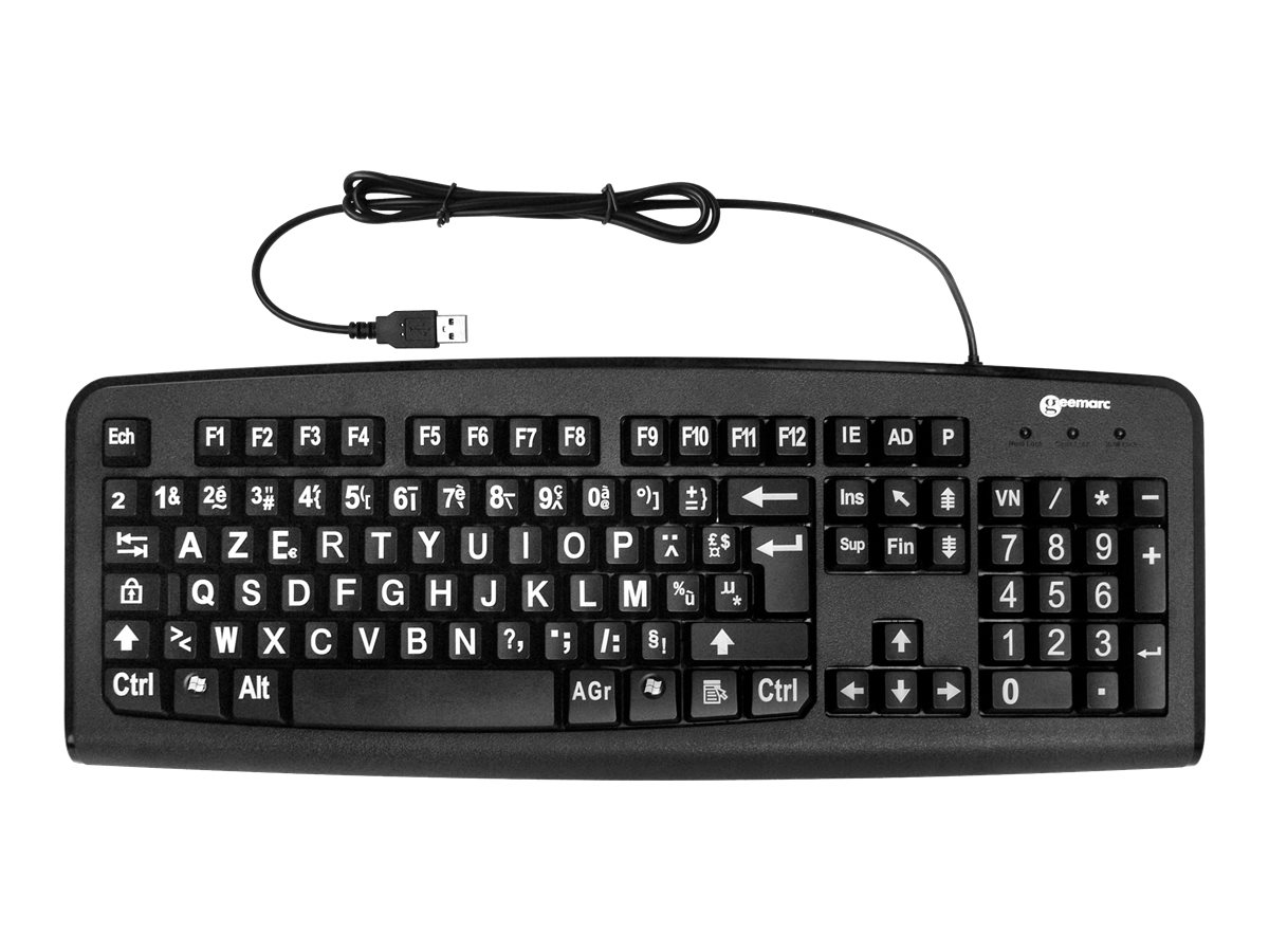Geemarc Standard Big Letter Keyboard USB QWERTZ Deutsch Schwarz