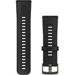 Garmin Ersatz-Armband Silikon Schwarz mit Edelst Grau (010-13907-00)