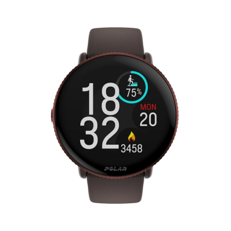 POLAR Black Hook & Loop Edition Nylon-Armband Smartwatch 43 mm AMOLED GPS Schwarz