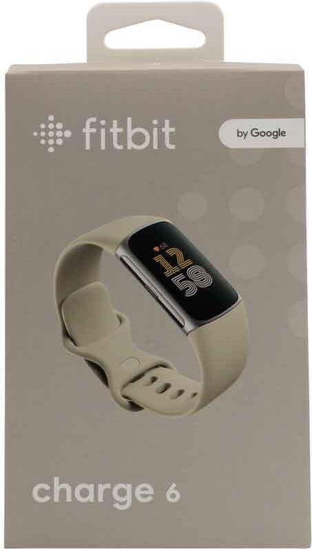 Fitbit Charge 6 AMOLED Aktivitäts-Tracker GPS NFC Beige, Silber