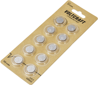 Voltcraft Knopfzelle CR 1632 3 V 10 St. 130 mAh Lithium VC-11887465 (VC-11887465)