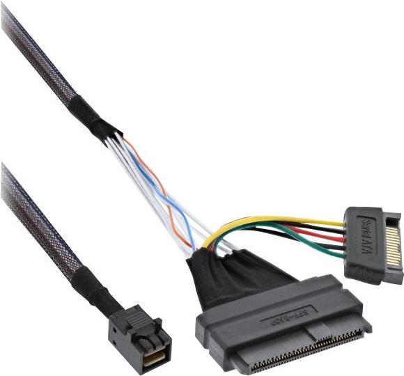 INLINE U.2 Anschlusskabel, SSD mit U.2 (SFF-8639) an SFF-8643 + Strom, 0,5m