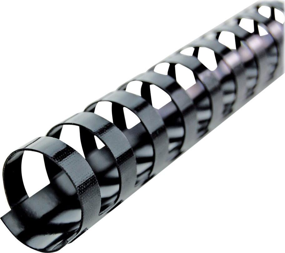 GBC CombBind Plastikbinderücken 19 mm 21 Ringe DIN A4 bis 165 Blatt Schwarz
