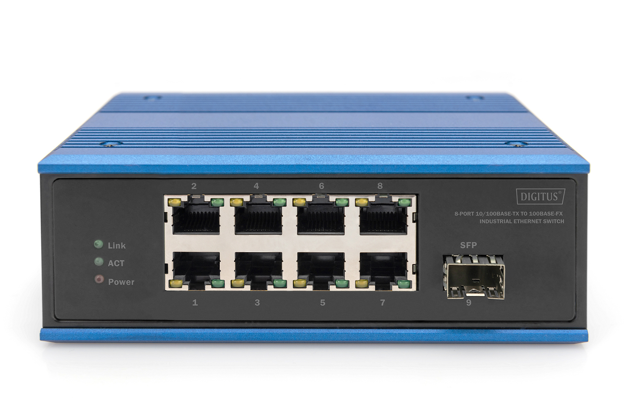 Digitus DIGITUS DN-651132 Industrie-Ethernet-Switch 8 Ports 1,8 Gbps Schwarz, Blau