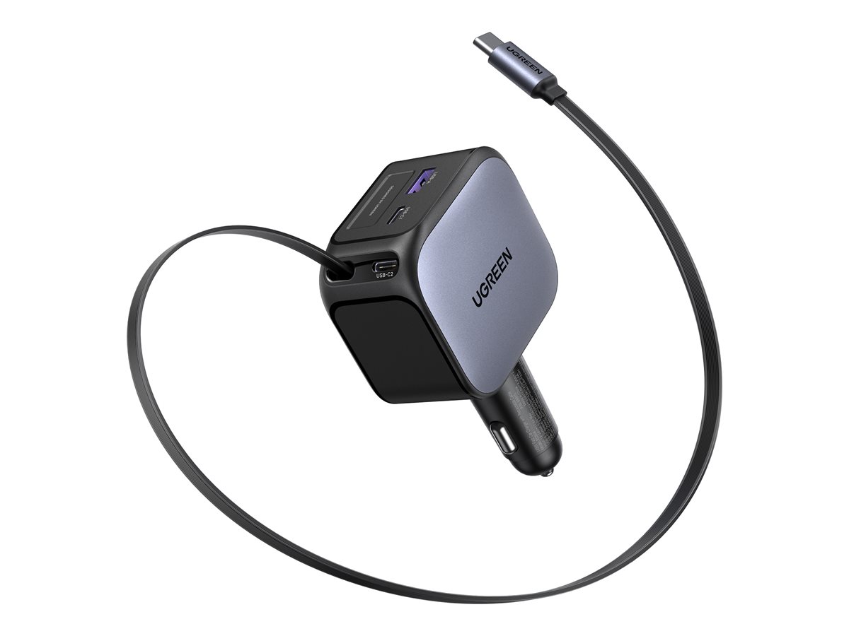 Ugreen Nexode EC604 Auto-Netzteil 145 W 4 Anschlüsse USB-C USB-A Space-grau