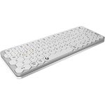 Mini Tastatur mit wabenförmigen Tasten, Multimediatasten, Aluminium, Silber/Weiß (KSK-5020BT-S (DE))
