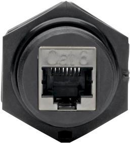 EATON TRIPPLITE RJ45 Bulkhead Coupler for Cat5/Cat6 Female to Female Shielded Industrial Dust Cap - IP68 TAA (N206-BC01-IND)