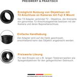 Walimex pro T2 Adapter für Fuji X - Adapterring mit manuellem Fokus, einfache Handhabung, Objektiv-Anschlussring kompatibel mit Fuji X-T10, X-T20, X-T1, X-T2, X-E2, X-E3 (1023364)