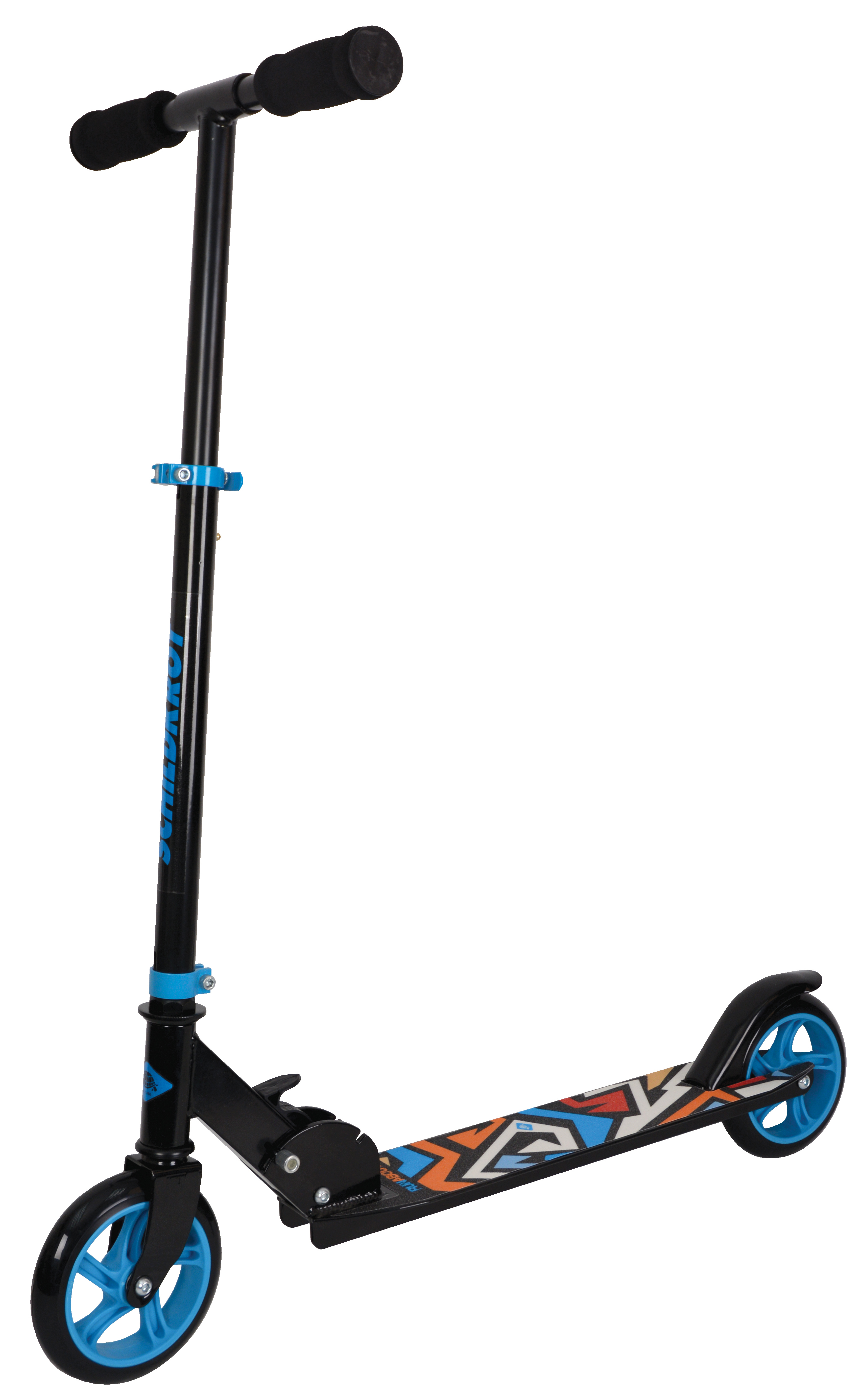 SCHILDKRÖT Tretroller City Scooter RunAbout Aluminium 145 mm PU-Räder 3-fach höhenverstellbar Schwarz, Blau
