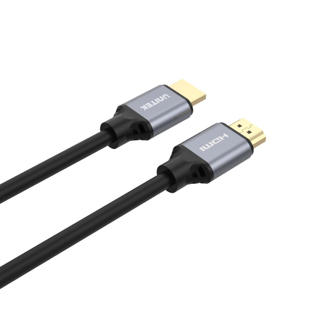 Unitek C138W Ultra High Speed HDMI-Kabel 2 m HDMI 2.1 48 Gbit/s Schwarz, Grau