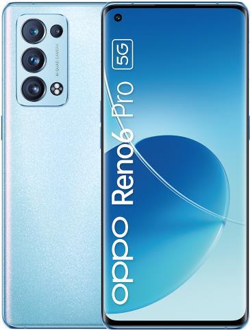 OPPO Reno 6 Pro 16,6 cm (6.55 ) Dual SIM ColorOS 11.3 5G USB Typ C 12 GB 256 GB 4500 mAh Blau (5995915)  - Onlineshop JACOB Elektronik