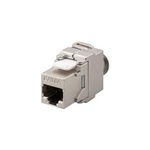 Wentronic Goobay CAT 6a KeyStone RJ45 Jack, STP geschirmt, 500 MHz - Anschluß: LSA, Zink-Druckgussgehäuse (95900)
