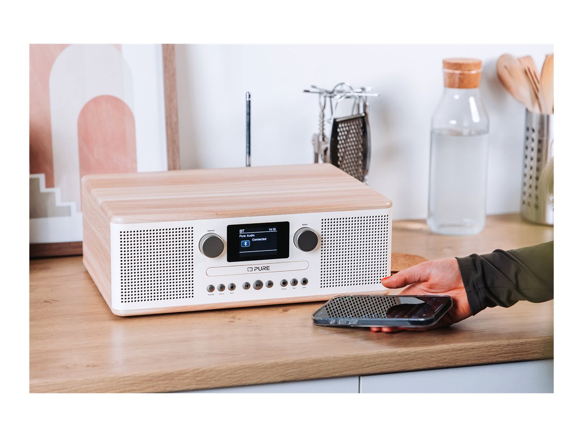 Pure Classic C-D6 Audiosystem 30 Watt Bluetooth DAB+ Cotton White, Oak