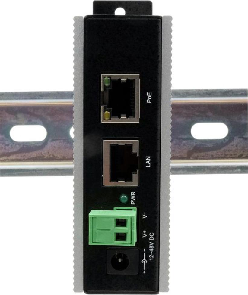 EXSYS GmbH PoE Gigabit Injektor, Metall Gehäuse (bis 24V) -40C bis +75C (EX-6007POE-WT)