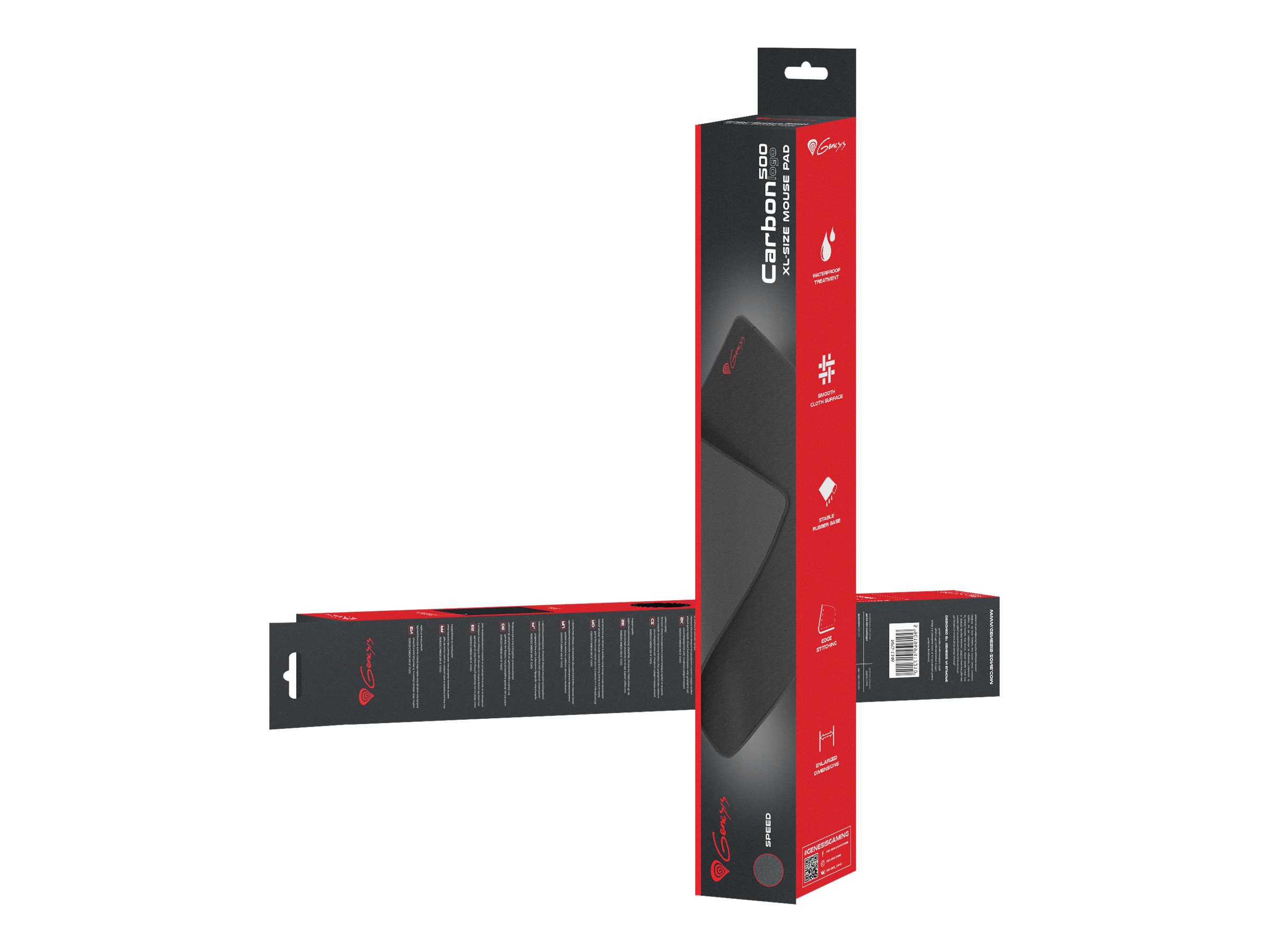 Natec Genesis CARBON 500 XL LOGO Gaming-Mauspad 500 x 400 mm Schwarz