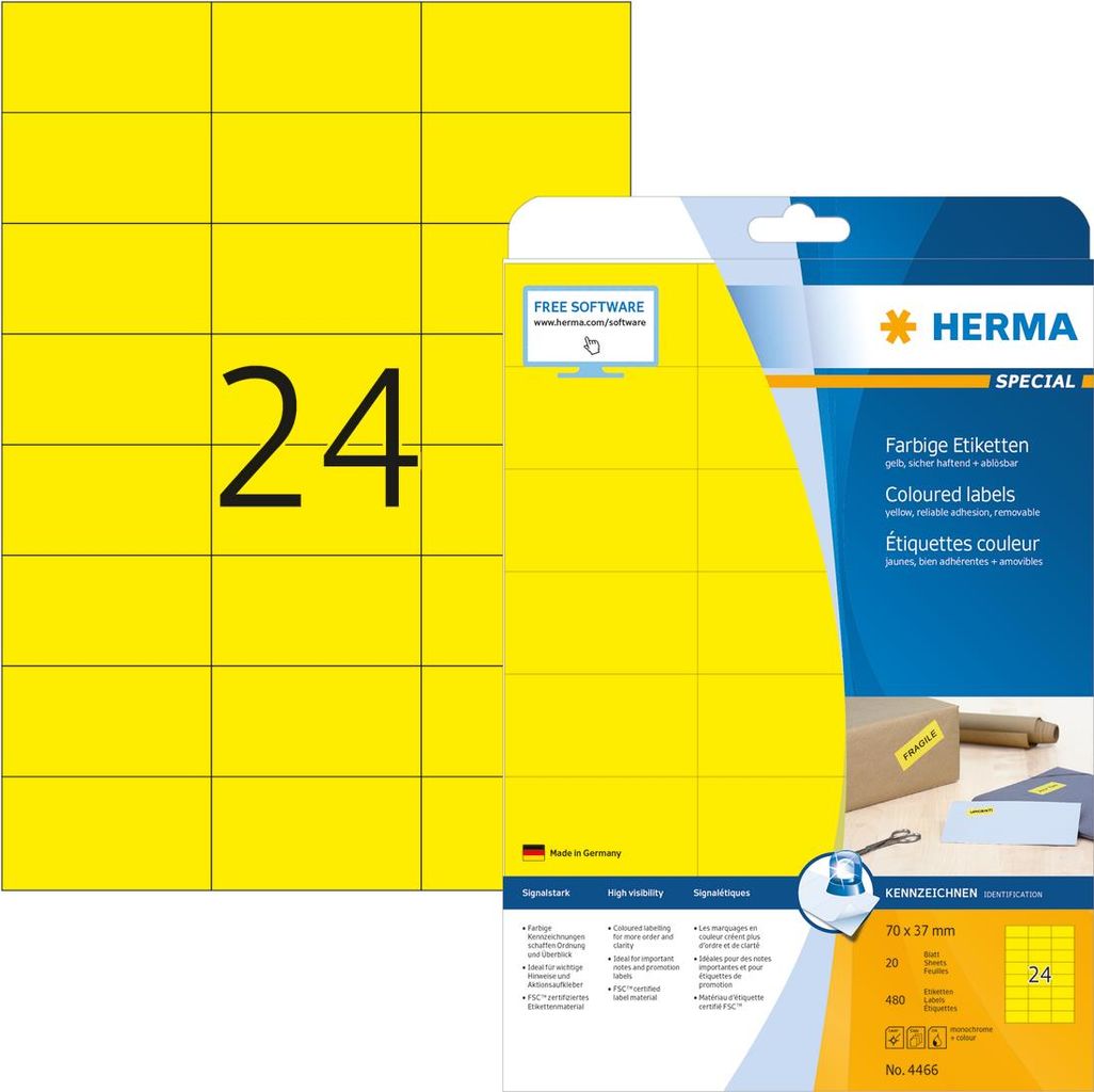 HERMA Special Permanent self-adhesive matte paper labels (4466)
