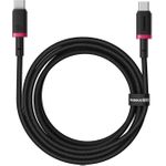Baseus Dura Typ C auf Typ C 100 W Schnellladekabel 2 m Schwarz, Rot (P10377803U01-03)