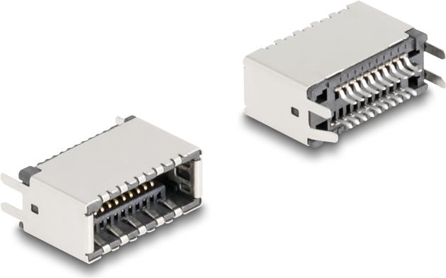 Delock USB Typ-E Key A 20 Pin Buchse vertikal zur SMT Lötmontage (67194)