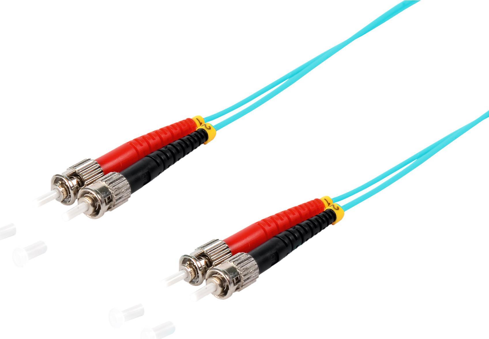 S/CONN maximum connectivity LWL-Duplex Patchkabel ST/ST 50/125µ, OM3, aqua, 5,0m (77905/3)