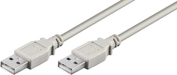 HAPENA USB-Kabel 2m USB2AA2 USB 2.0 A-Stecker auf A-Stecker grau