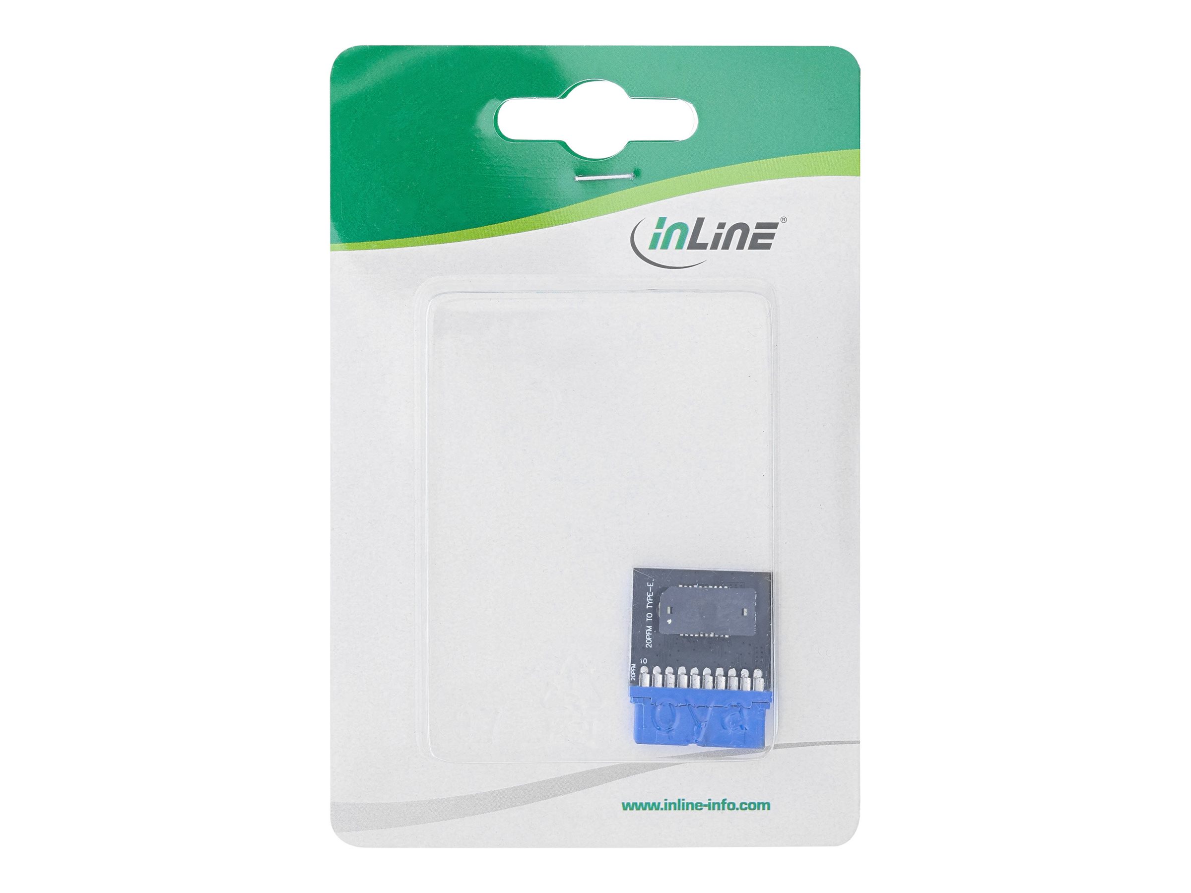 InLine Interner USB-Adapter USB 3.0 auf USB 3.1 Key-B Schwarz/Blau