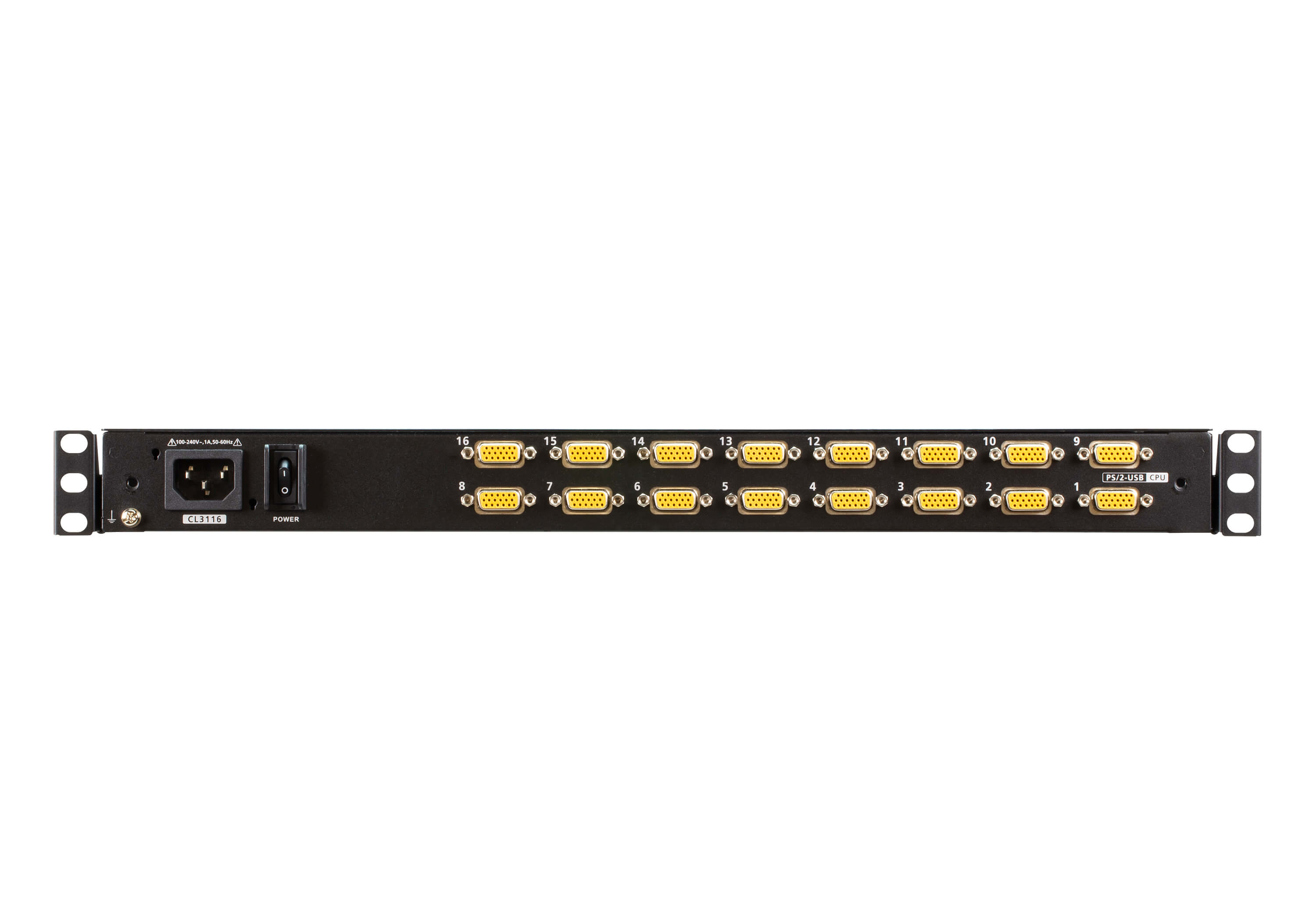 ATEN CL3116NX KVM-Konsole mit 16-Port KVM-Switch 18,5" Single Rail LCD VGA Schwarz