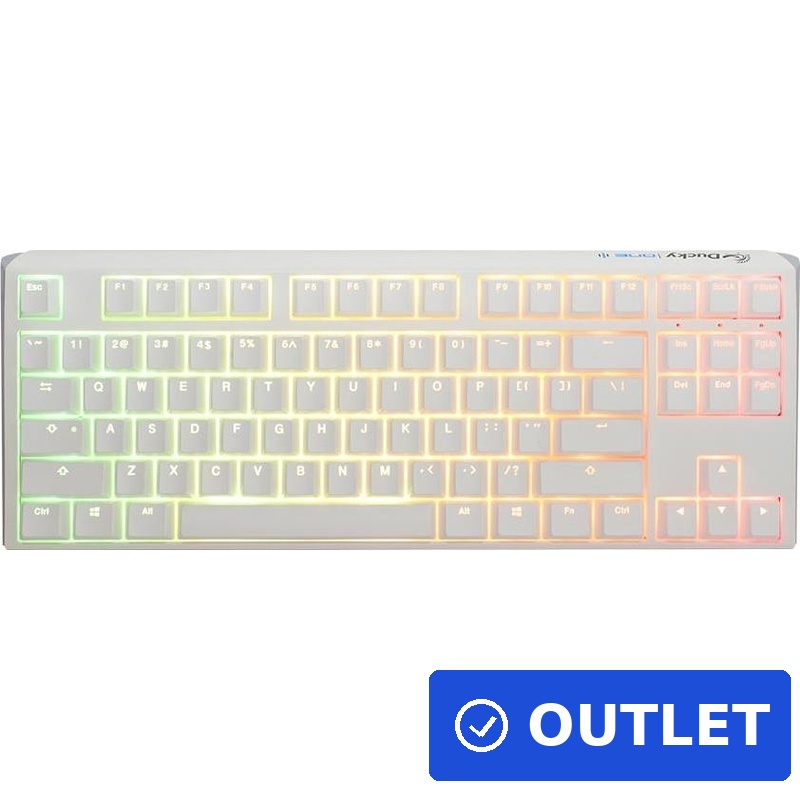 Ducky One 3 Classic Pure White TKL Gaming RGB LED Tastatur USB Deutsch Weiß (DKON2187ST-PDEPDPWWWSC1) (geöffnet)