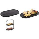 APS Tablett SLATE (B)280 x (T)155 x (H)10 mm, schwarz aus Melamin, stapelbar, spülmaschinengeeignet, - 1 Stück (85099)