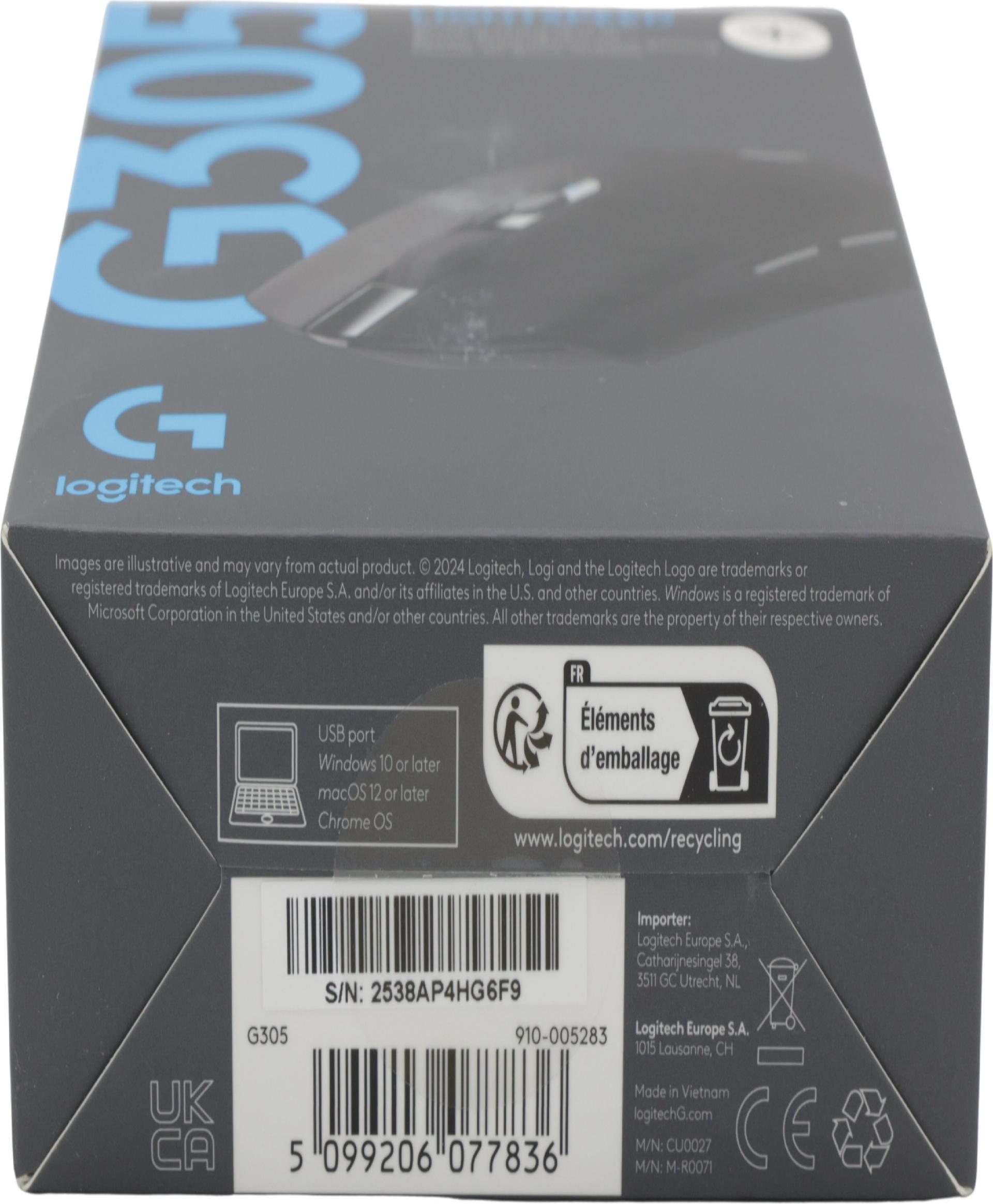 Logitech G G305 Kabellose Gaming-Maus Optisch Schwarz