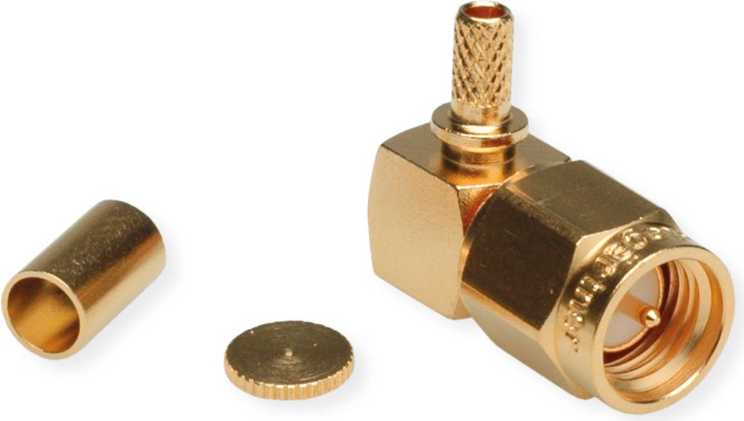 Telegärtner SMA-Kabelwinkelstecker Crimp G08 C0414, G08 (RD-316), Gold (Standard)  - 1 Stück (J01150A0071Z)