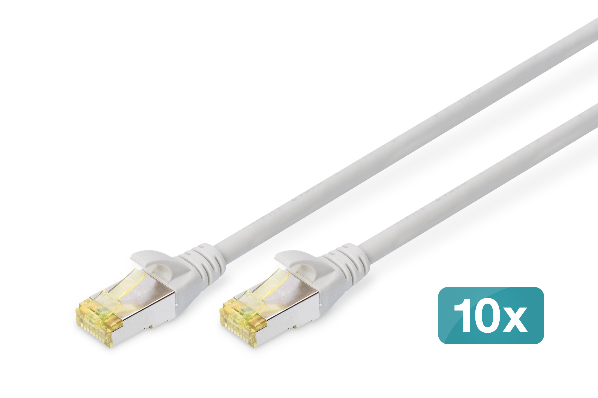 Digitus DIGITUS CAT 6A S/FTP Patchkabel 0,25 m 10 Stück Grau