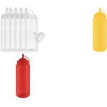 APS Quetschflasche, 260 ml, rot, 6er Set aus Polyethylen, mit Schraubdeckel und Verschlusskappe, - 1 Stück (93252)