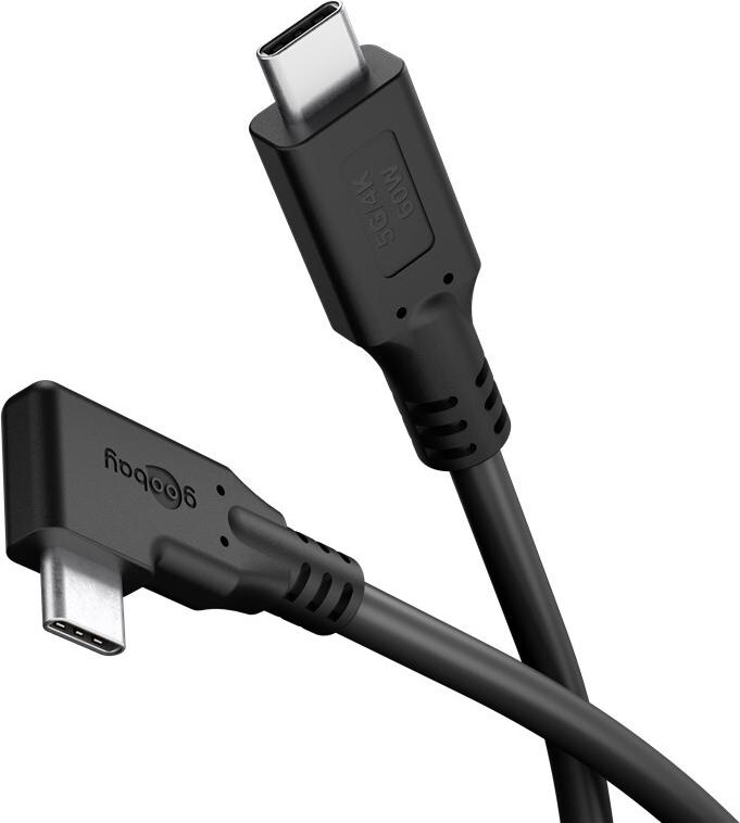 Goobay USB-C -Kabel 90° 3 m schwarz - 60 W 5 Gbit/s Power Delivery (79423)