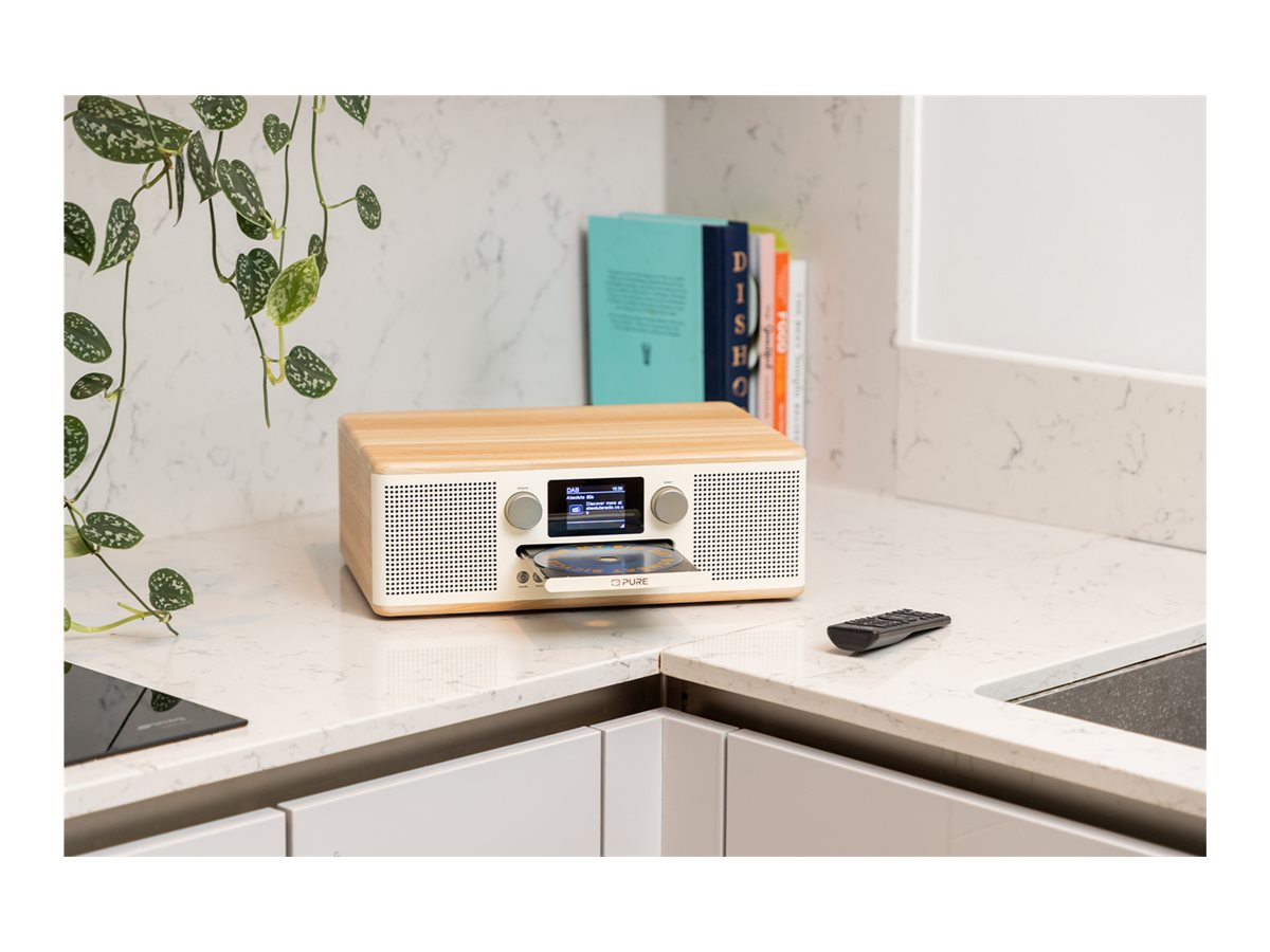 Pure Classic C-D6 Audiosystem 30 Watt Bluetooth DAB+ Cotton White, Oak