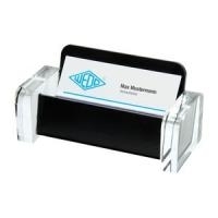 WEDO Visitenkartenhalter "acryl exklusiv", glasklar-schwarz aus Acryl, in Geschenkbox (60 4401)