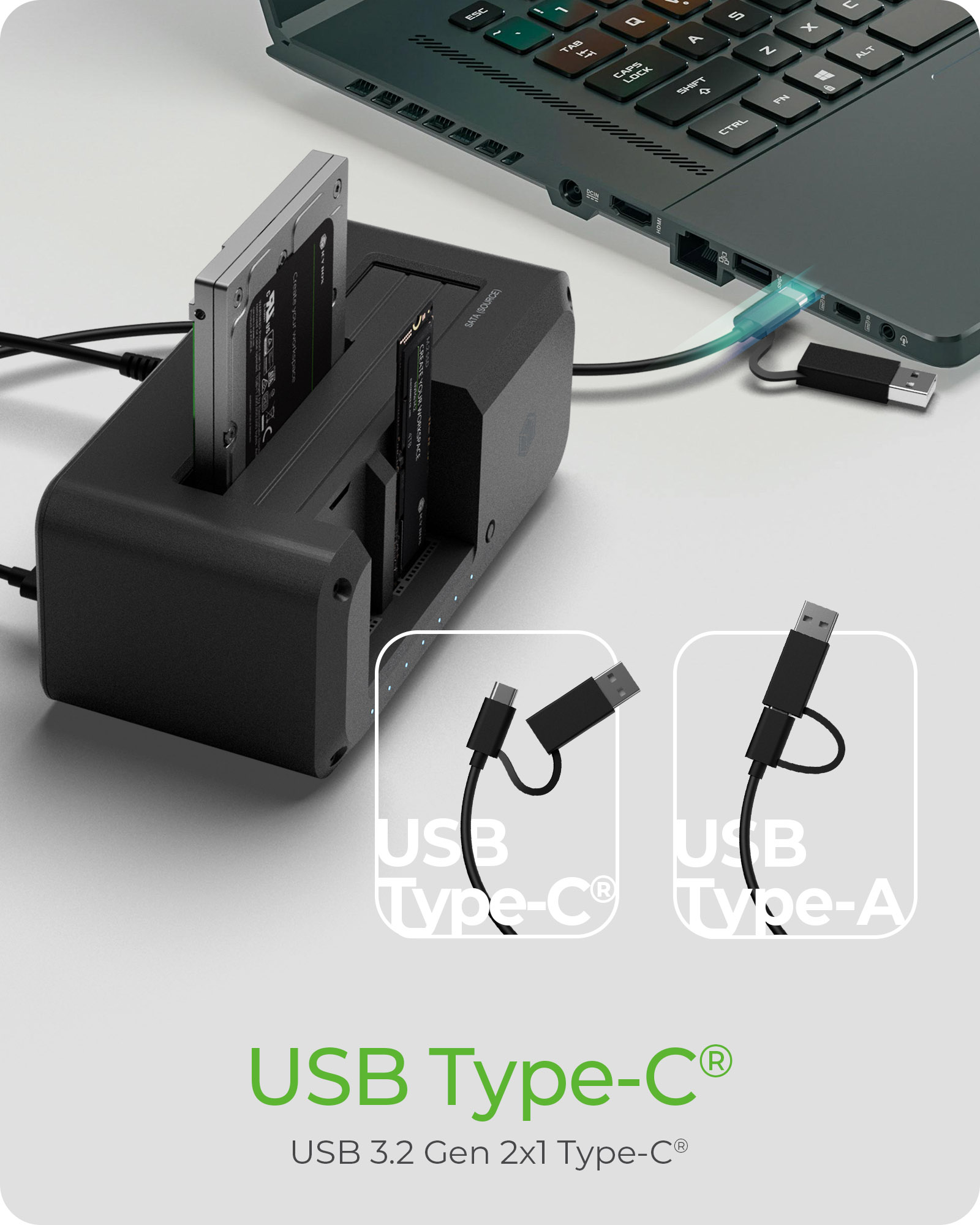 ICY BOX IB-2924MSCL-C31 Dockingstation USB 3.2 Gen 2 Schwarz