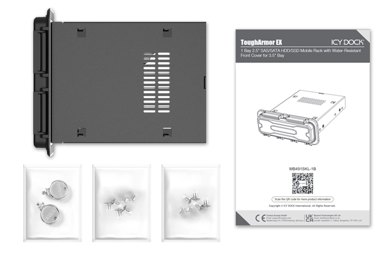 Icy Dock ToughArmor MB491SKL-1B 2.5" HDD-Wechselrahmen Schwarz