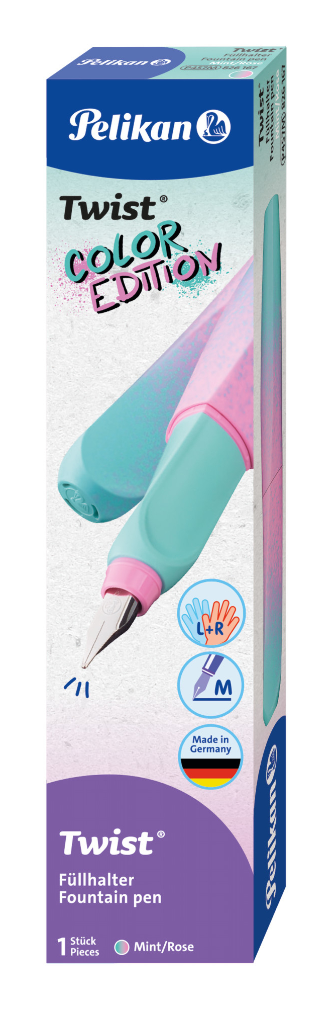 Pelikan Twist Füllfederhalter M Minze/Rosa