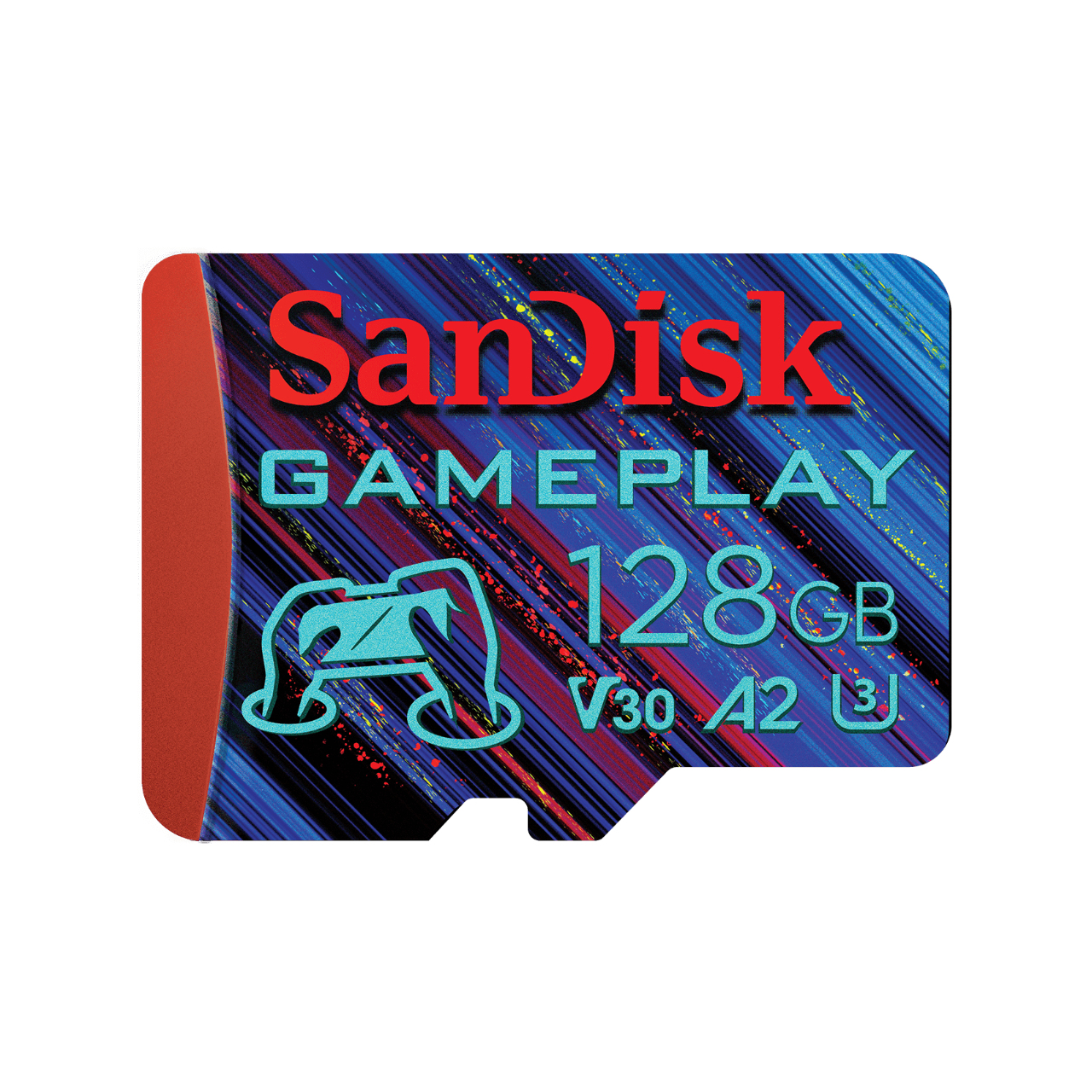 SanDisk GamePlay microSDXC UHS-I Speicherkarte 128 GB 190/130 MB/s A2 V30 U3 Blau, Rot