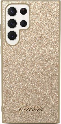 Guess Glitter Script Case für Samsung Galaxy S23 Ultra - pink (GUHCS23LHGGSHD)